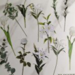 Цветя сет - бели лалета, рози, лимиуми и еквалипт