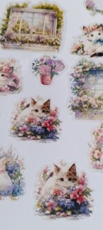 Стикери с прозорци и котки, розови - Image 6