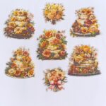Стикери с торти и букети в жълтата гама - Image 3