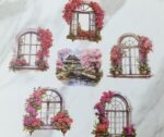 Стикери с прозорци, цветя и гледки в розовата гама - Image 3